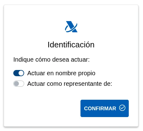 Opción de actuar en nombre propio