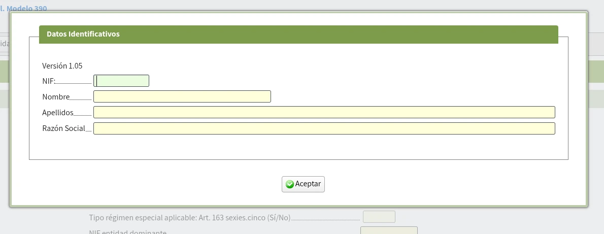 Identificación y datos iniciales