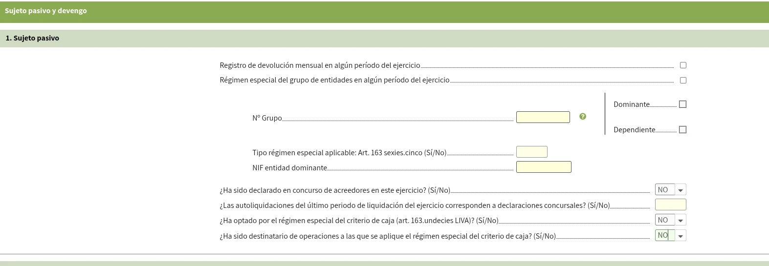 Datos del sujeto pasivo