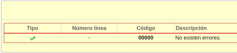 Validación sin errores